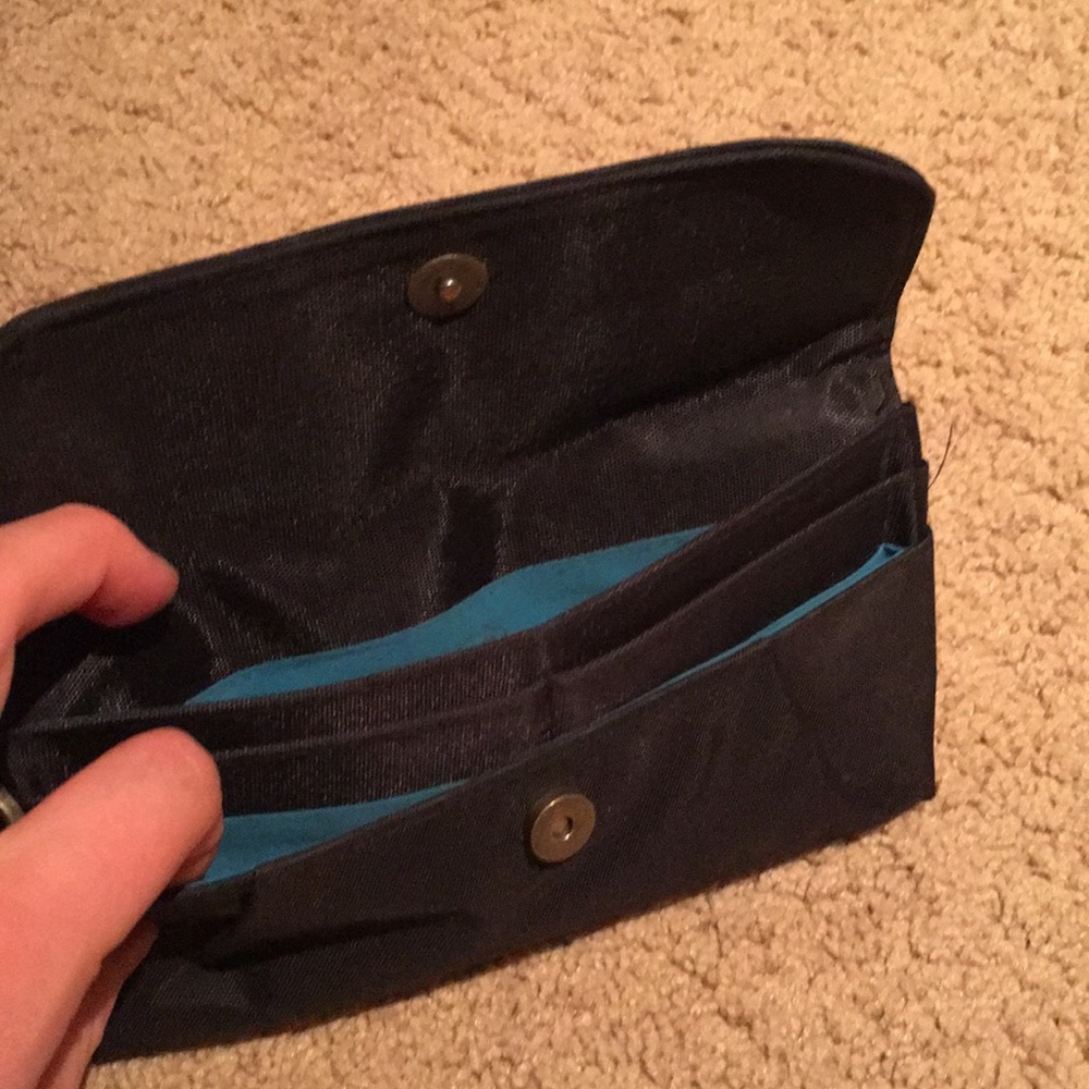 Black clutch with iPhone pocket